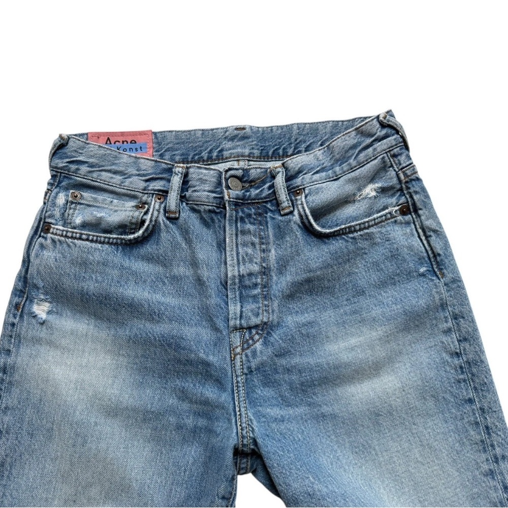 Acne Studios Womens Light Blue Denim Tapered Straight Cropped Jeans Sz 27x 26 - Picture 2 of 7